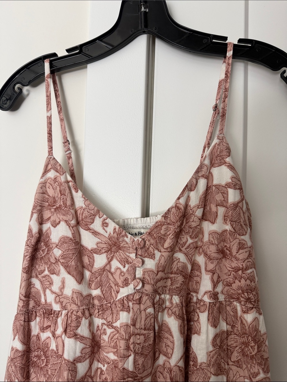 Abercrombie & Fitch babydoll Floral mini dress Pink and Cream Color size Small - Picture 3 of 11